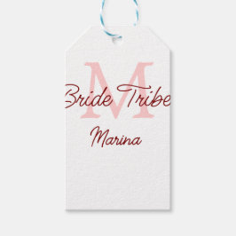 花嫁部族 モノグラム 赤 ブライダル シャワー シンプル ミニ ギフトタグ