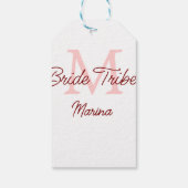 花嫁部族 モノグラム 赤 ブライダル シャワー シンプル ミニ ギフトタグ (裏面)