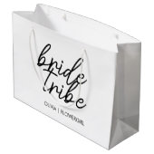 花嫁部族 | 結婚 花の少女 現代 ラージペーパーバッグ (裏面アングル)