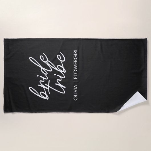 花嫁部族 |行き先のウェディングフラワーガール ビーチタオル (正面)