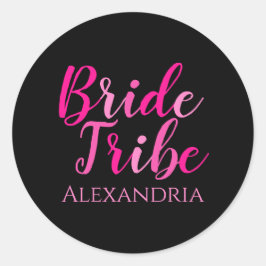 花嫁部隊 ブライズ パーティー ホットピンク ブラック ラウンドシール