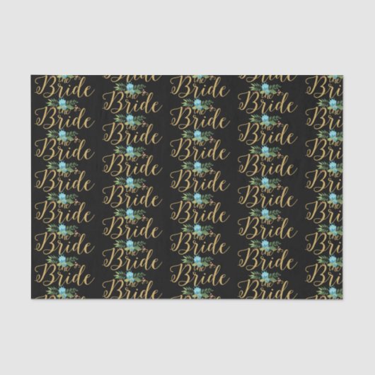 花嫁金ゴールドタイポグラフィパターン 薄葉紙 (正面)