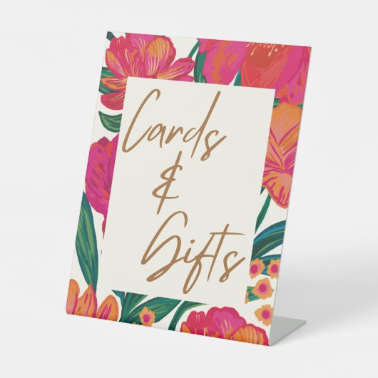 花嫁開花フローラブライダルシャワーカードとギフト 台座サイン (正面)