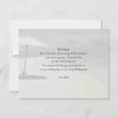 花嫁頼の花嫁ビーチ傘ノートカード 招待状 (裏面)