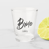 花嫁黒白スクリプト結婚式 ショットグラス (正面)