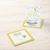 花嫁2 BEEかわいい黄色結婚のブライダルシャワー スクエアペーパーコースター (インサイチュ)