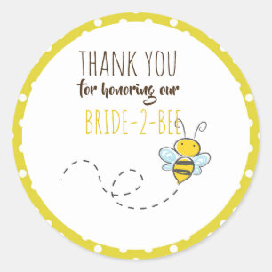 花嫁2 BEEかわいい黄色結婚のブライダルシャワー ラウンドシール