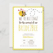 花嫁2BEEブライダルシャワービーの到着のためのブッシング マグネット招待状 (正面)