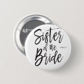 花嫁|の原稿のスタイルのカスタムな結婚式の姉妹 缶バッジ (正面&裏面)