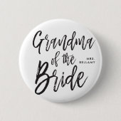 花嫁|の原稿のスタイルのカスタムな結婚式の祖母 缶バッジ (正面)