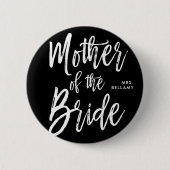 花嫁|の原稿のスタイルのカスタムの黒の母 缶バッジ (正面)