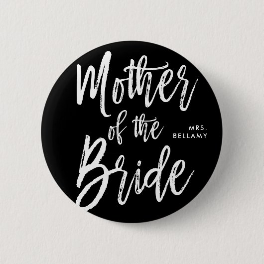 花嫁|の原稿のスタイルのカスタムの黒の母 缶バッジ (正面)