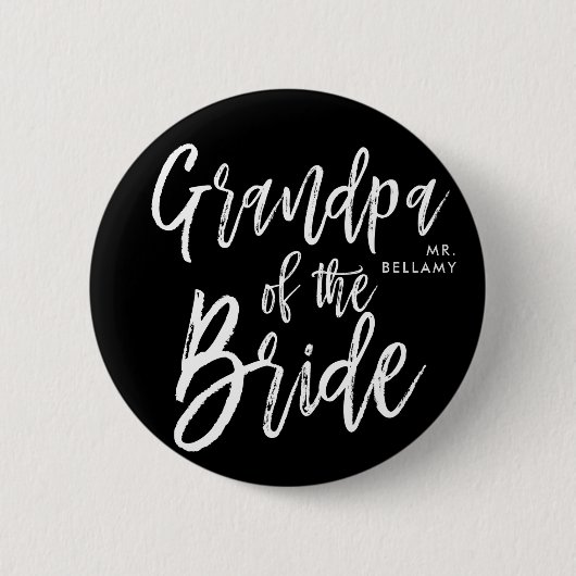 花嫁|の原稿のスタイルの結婚式の祖父 缶バッジ (正面)