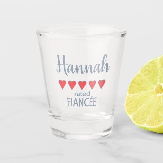 花嫁 & ウェディングパーティー 5 ハート 婚約者 ショットグラス (正面)