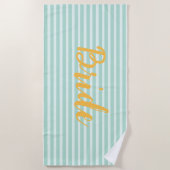 花嫁 ウェディング バチェロレッテ 妻 黄色 ビーチタオル (正面)