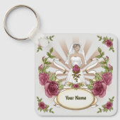 花嫁 ウェディング ローズ オーダーメイド キーチェーン (正面)