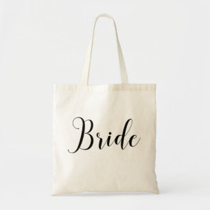 花嫁。エレガントなミニマリストシンプルスクリプト結婚式 トートバッグ