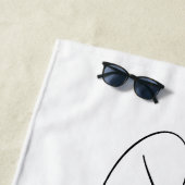 花嫁 | オーダーメイド ブラック モダン スクリプト ビーチタオル (インサイチュ)