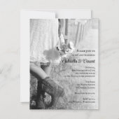 花嫁、カウボーイブーツとヒマワリの国の結婚式 マグネット招待状 (正面)