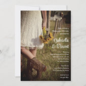 花嫁、カウボーイブーツひまわりリハーサルディナー 招待状 (正面)