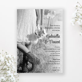 花嫁、カウボーイブーツ、ひまわりリハーサルディナー 招待状