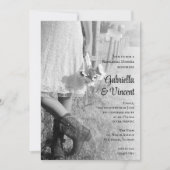 花嫁、カウボーイブーツ、ひまわりリハーサルディナー 招待状 (正面)