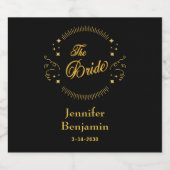 花嫁 ゴールド ブラック ウェディング エレガント クラシック ビールラベル (シングルラベル)