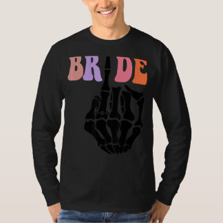 花嫁 スケルトン ハンド レトロ ハロウィン ブライズメイド パーティー Tシャツ