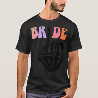 花嫁 スケルトン ハンド レトロ ハロウィン ブライズメイド パーティー Tシャツ