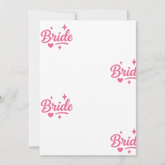 花嫁 ネオン ピンク 招待状 (裏面)