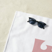 花嫁 フューチャー ミセス カスタムネーム ホワイトとピーチ ビーチタオル (インサイチュ)