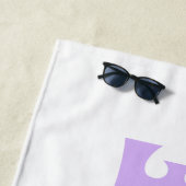 花嫁 フューチャー ミセス カスタムネーム ホワイトとラベンダー ビーチタオル (インサイチュ)