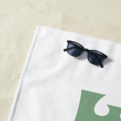 花嫁 フューチャー ミセス カスタムネーム ホワイト&グリーン ビーチタオル (インサイチュ)