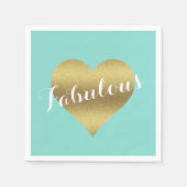 花嫁&ブライドメイド金ゴールドハートブライダルシャワーパーティー スタンダードカクテルナプキン (正面)