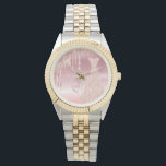 花嫁 ローズゴールド ドレス 名前 腕時計<br><div class="desc">モダンでトレンディなローズゴールドのドリップ、ローズゴールドの背景にエレガントなドレス。  「花嫁」という文字が濃いローズゴールドの手書きスタイルのスクリプトで書かれたテキスト。 これから花嫁になる方へのプレゼントに最適！</div>