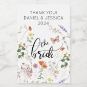 花嫁 ワイルド フラワー ヴィンテージ ウェディング ミニ ワイン ラベル (シングルラベル)