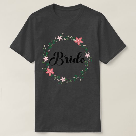 花嫁 友達 パーティー 花の花輪 チーム 花嫁 216 Tシャツ (デザイン正面)