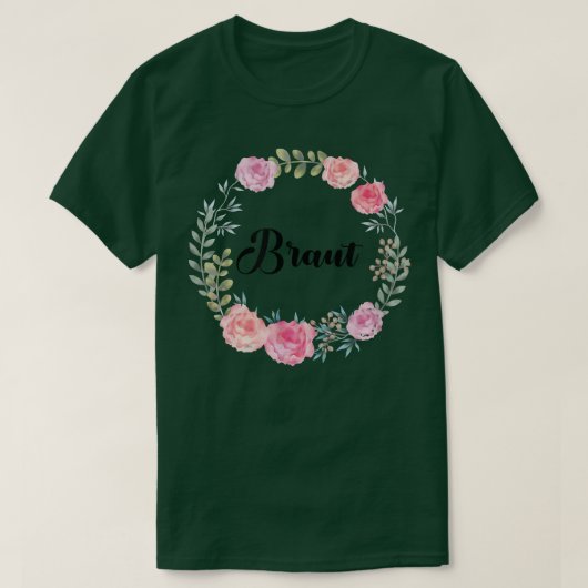 花嫁 友達 パーティー 花の花輪 チーム 花嫁 82 Tシャツ (デザイン正面)