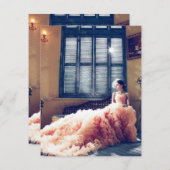 花嫁 女性 モデル ウェディングドレス 部屋 窓 招待状 (正面/裏面)