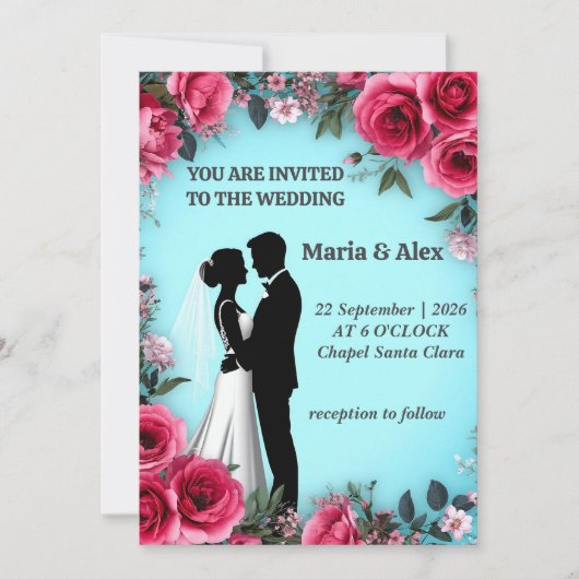 ✨ 花嫁 招待状 結婚 記念 招待状 ✨ (正面)