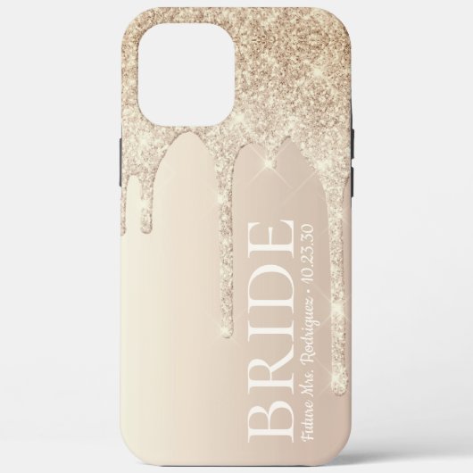花嫁 未来の奥様 ゴールド グリッター ドリップ Case-Mate iPhon iPhoneケース (裏面)