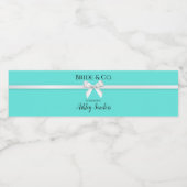 花嫁&株式会社ターコイズ/ティール(緑がかった色)ウォーターボトルラベル ペットボトルラベル (シングルラベル)