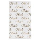 花嫁 白金 エレガント 筆記体 スモールペーパーバッグ (裏面)