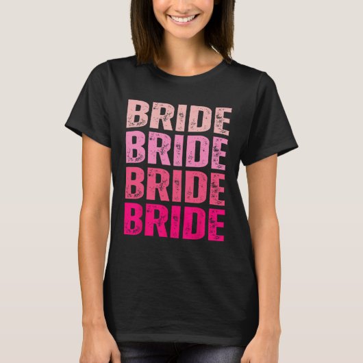 花嫁 私の仲間と結婚 ピンクの結婚前パーティー Tシャツ (正面)