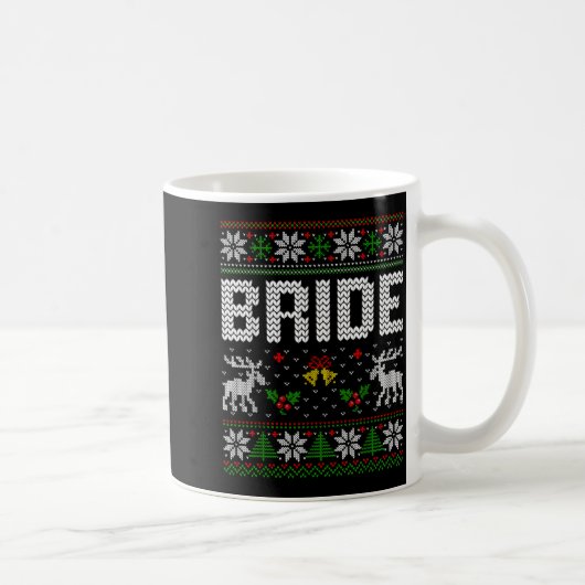 花嫁 花婿 既婚 婚約 カップル ダサいセーター コーヒーマグカップ (右)