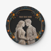 花嫁 & 花婿 結婚式 オーダーメイド ペーパープレート (正面)