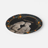 花嫁 & 花婿 結婚式 専用名入れ ペーパープレート (アングル)