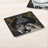 花嫁 & 花婿 繊細 クラシック スクエアペーパーコースター (アングル)