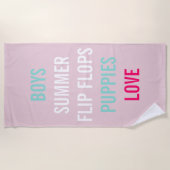 花嫁 花嫁の友達 ピンク サマー ラビン スプリンクル パーティー ビーチタオル (正面)