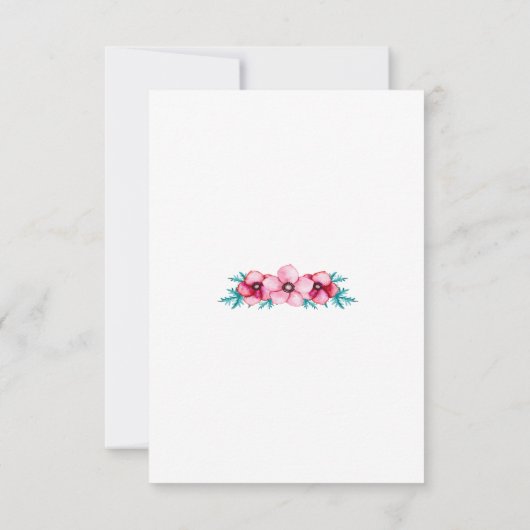 花嫁 誕生日 ゴールド ピンク パール スイート ホワイト 招待状 (裏面)